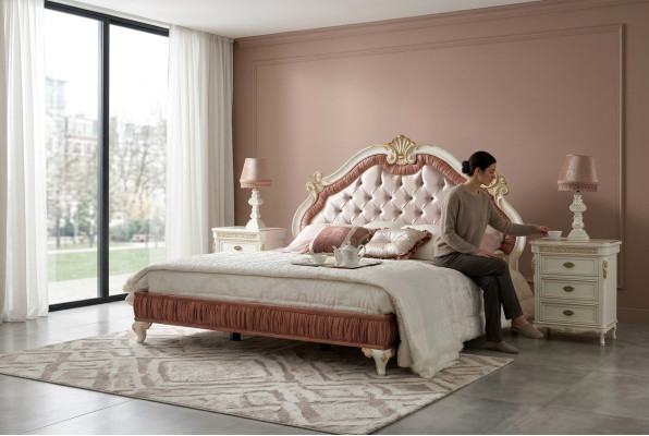 Diseño moderno Lujo Camas Muebles Nuevos Cama 2x Mesita de noche 3 piezas Juego de dormitorio