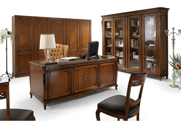 Diseño de oficina Mesa Escritorio Silla Mobiliario mesa Silla 2 piezas Madera maciza
