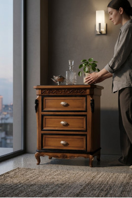 Diseño de mesa auxiliar mesita de noche de madera mesita de noche consola de noche.