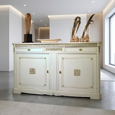 Muebles italianos de lujo de madera, cómoda clásica estilo buffet madera nueva.