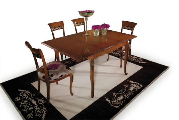 Mesas de comedor Muebles 110x110cm Mesas Habitación de madera Diseño Mesa de comedor de madera Mesa Clásica