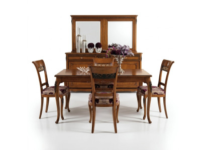 Juego de sillas de comedor de 4 piezas, diseño clásico tapizado en madera nueva.
