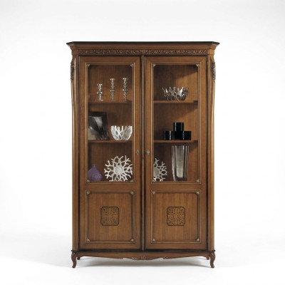 Vitrina de cristal Armario de madera maciza Vitrina Mueble de salón Aparador Madera maciza
