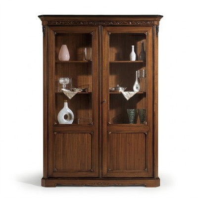 Vitrina de madera de lujo gabinetes de estilo clásico muebles de diseño italiana marrón