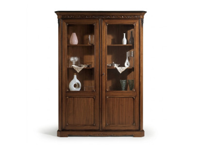 Vitrina de madera de lujo gabinetes de estilo clásico muebles de diseño italiana marrón