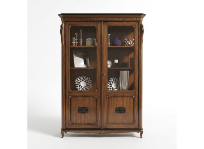 Muebles clásicos Muebles italianos de madera marrón Elegante vitrina Aparador elegante
