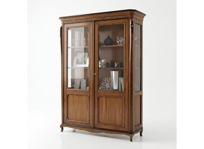 Muebles de madera marrón Vitrina Elegante armario vitrina Muebles italianos Clásicos