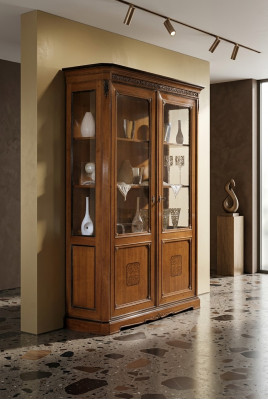Mueble grande de madera marrón vitrina de lujo armario de vitrina diseño muebles italianos