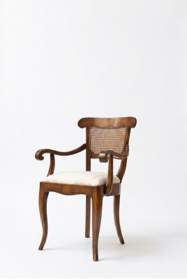 Silla de diseño con apoyabrazos de comedor de estilo rural, sillas de cocina de tela nuevas.