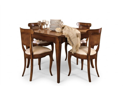Sillas de diseñador Lehn 4x de madera Conjunto de sillas barrocas Clásico tapizado de asiento