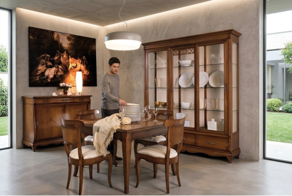 Armario de vidrio Vitrina Estanterías Armario de madera Sistema de armario Estantes Sala de estar