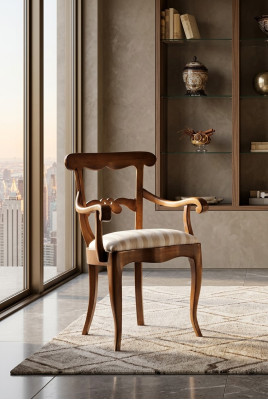 Silla tapizada con reposabrazos Sillón de lujo Silla Sillas Sala de estar Comedor Sillón