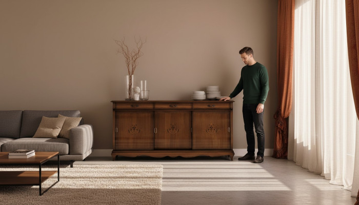 Cómodas marrones Aparadores de madera maciza Armario Muebles Cómoda Aparador Sideboard