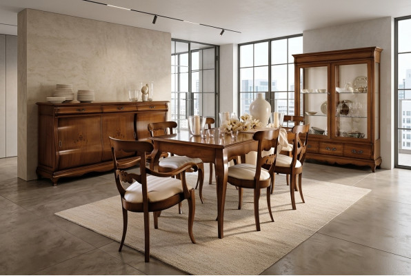Comedor Sala de estar Mesas de comedor Mesas Muebles Mesa de comedor Madera natural Estilo retro
