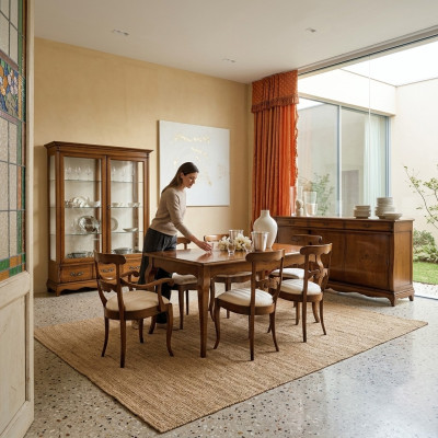 Juego de comedor, conjunto de mesa de comedor, mesa, mesas 9 piezas juego completo mesa de comedor 6 sillas grupo