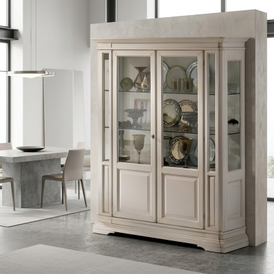 Muebles de sala de estar aparador madera maciza vitrinas armario de vidrio vitrina de madera maciza.