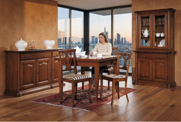 Mesas de comedor italianas Mesa de madera Mesas Muebles Mesa de comedor Estilo antiguo Madera maciza