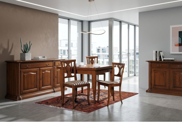 Mesas de comedor italianas Mesa de madera Mesas Muebles Mesa de comedor Estilo antiguo Madera maciza