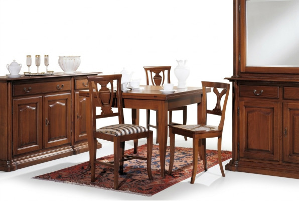 Mesas de comedor italianas Mesa de madera Mesas Muebles Mesa de comedor Estilo antiguo Madera maciza