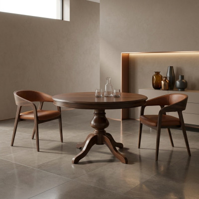 Comedor Mesas Muebles redondos Mesa de comedor de lujo Mesa redonda de madera maciza Italia Nuevo