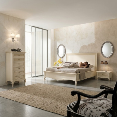 Diseño Clásico de Grupo de Lujo de Camas de Madera con Mesita de Noche Conjunto de Dormitorio de 4 Piezas.