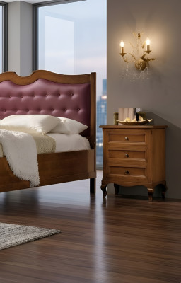 Mueble de madera nuevo italiano, diseño de consola de mesita de noche auxiliar.