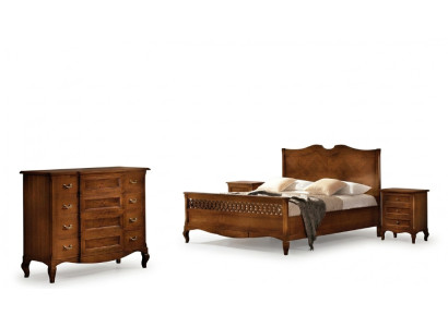Cama mesa de noche cómoda 4 piezas. Juego de dormitorio Diseño Clásico Lujo Camas Nuevas