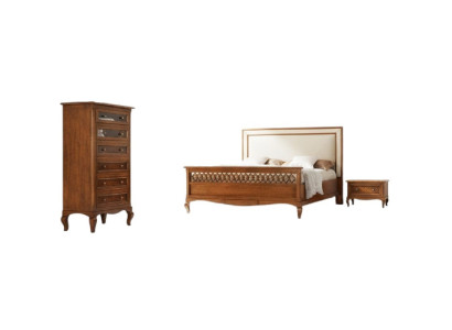 Diseño Clásico de Muebles de Lujo Modernos Cama 2 Mesitas de Noche Juego de Dormitorio de 4 Piezas
