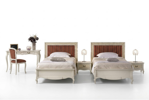 Diseño de dormitorio Conjunto completo de dormitorio de 6 piezas Cama Mesita de noche Escritorio de madera