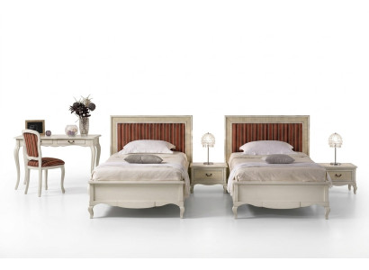 Diseño de dormitorio Conjunto completo de dormitorio de 6 piezas Cama Mesita de noche Escritorio de madera
