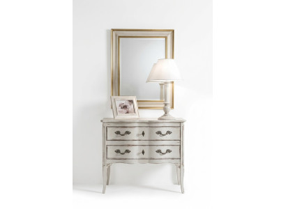 Cómoda Muebles Armario Sala de estar Blanco Aparador Cómoda con espejo Madera