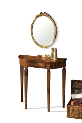 Mueble Estilo Art Déco con Consola y Espejo de Madera, Mesas y Consolas Italianas de 2 piezas