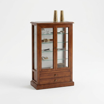 Muebles de sala de estar, vitrinas de madera maciza, armario de vidrio, aparador de madera auténtica, vitrina.