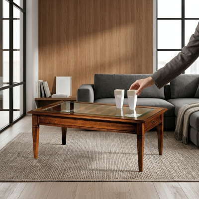 Mesa de café de madera Mesa auxiliar de madera Mesa auxiliar de madera Mesa de salón Mesas de café