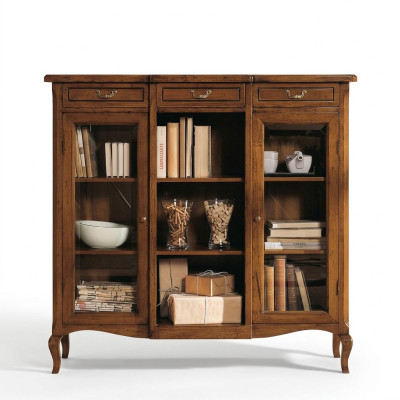 Estantería de libros Mueble clásico de madera para salón Biblioteca Aparador Armario