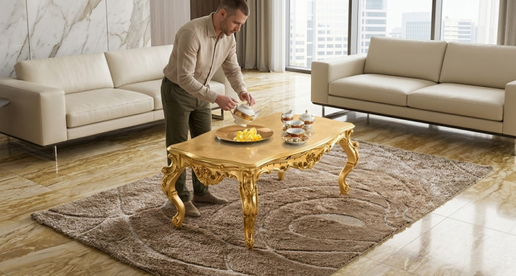 Mesa de café auxiliar de sofá, mesas de salón de lujo de diseño nuevo.