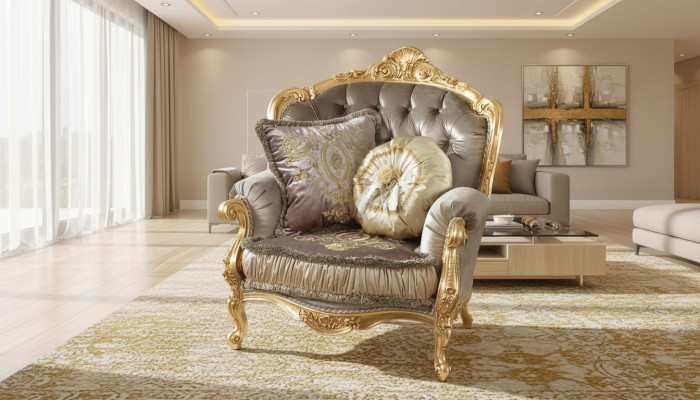Muebles Sillas New Art Decó Diseño Sillón Textil Sala de estar Salón Diseño de lujo