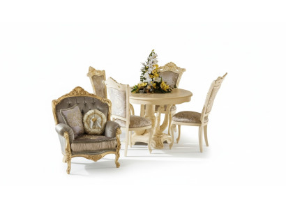 Conjunto de muebles mesa de comedor 4 sillas Grupo de muebles de lujo para comedor de 5 piezas en Italia