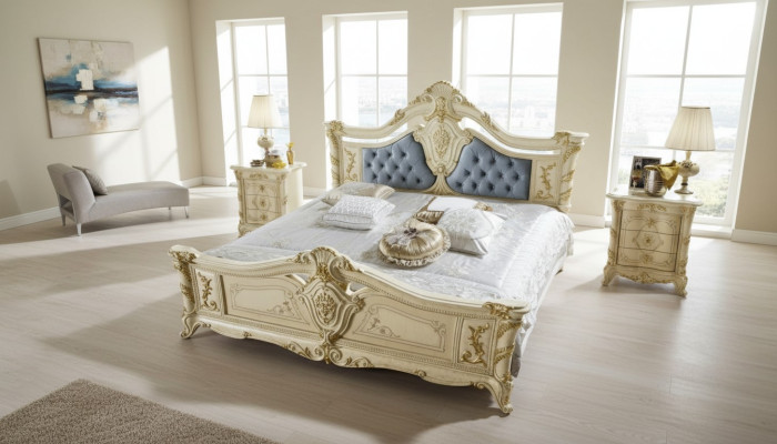 Diseño de muebles Muebles Italia Cama Muebles Cama doble Madera natural Dormitorio