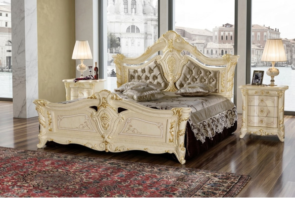 Muebles de Diseño Moderno Cama 2x Mesita de Noche 3 piezas Conjunto de Dormitorio de Lujo