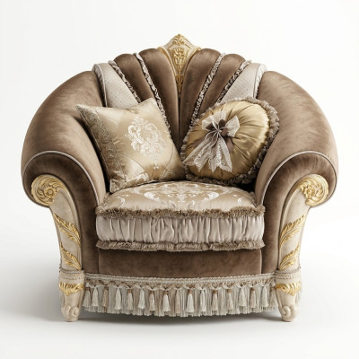 Sillón de una plaza de tela de relax acolchado de sala de estar, club, muebles nuevos, diseño de silla.