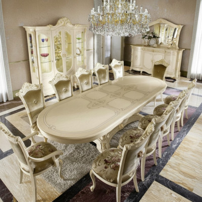 Mesa de comedor de lujo italiano de diseño muebles decoración mesas de madera maciza