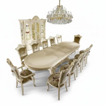 Mesa de comedor de lujo italiano de diseño muebles decoración mesas de madera maciza