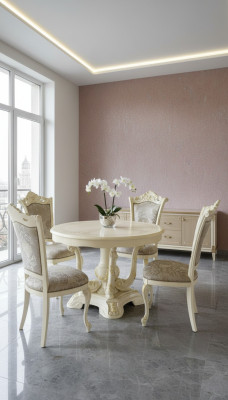 Mesa de comedor 4 x Set de sillas Conjunto de mesa Grupo de mesa Grupo de comedor Grupo de 5 piezas