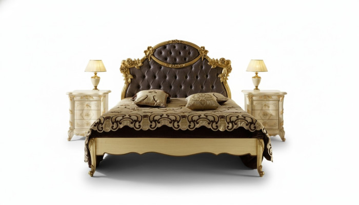 Conjunto de dormitorio cama diseño muebles clásicos de lujo nueva cama 2x mesa de noche 3 piezas.