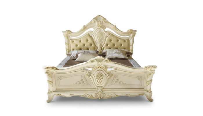 Chesterfield Dormitorio Muebles de estilo barroco Clásico de tela Cama de lujo