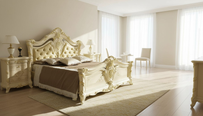 Dormitorio Lujo Cama Mesita de noche Cómoda Conjunto Completo Muebles Hotel