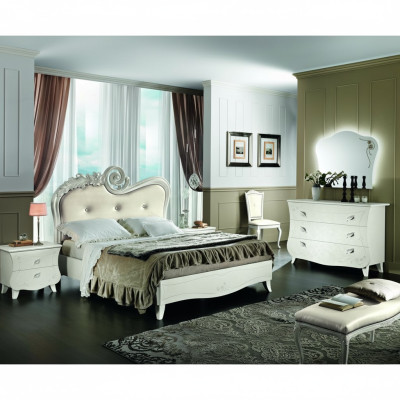 Conjunto completo de cama mesita de noche cómoda diseño nuevo 5 piezas dormitorio.