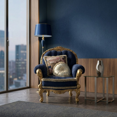 Nuevo sillón sofás sofá clásico textil muebles clásicos lujo sofá de 1 plaza