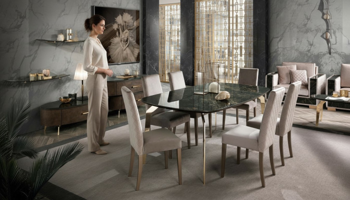 Mesa de comedor negro - Mesas de diseño moderno - Muebles de diseño de lujo - Mesa de comedor cocina